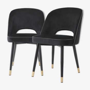 Pair of black siena armchairs