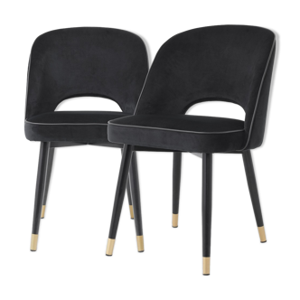 Pair of black siena armchairs