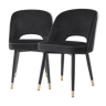 Pair of black siena armchairs