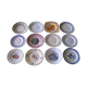 Set of 12 different dessert plates