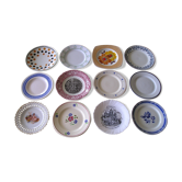 Set of 12 different dessert plates