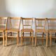 Set of 5 Luterma light blond wood bistro chairs from the 50s