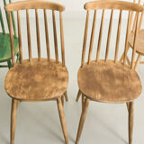 4 bistro chairs with solid wood bars
