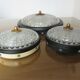 Wall lamp " starred " 2 fires, diamond glass and brass years 50 60