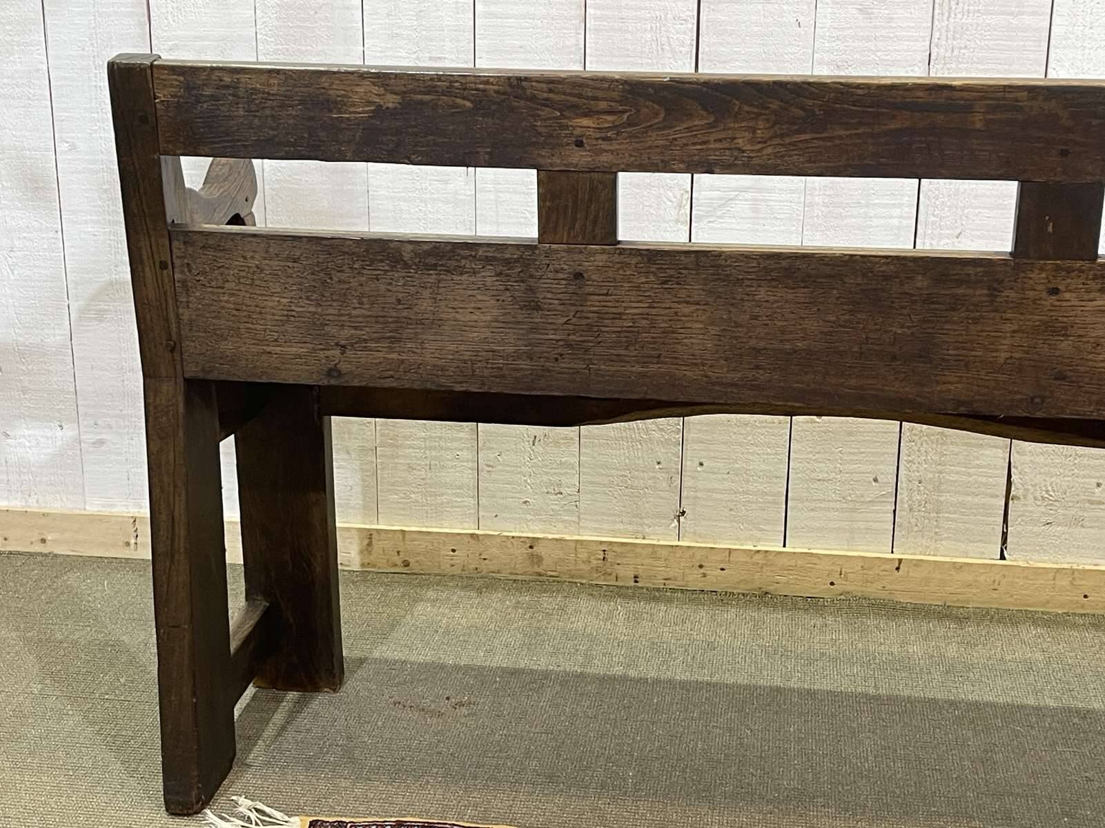 Rustic chestnut bench from the late 19th century.