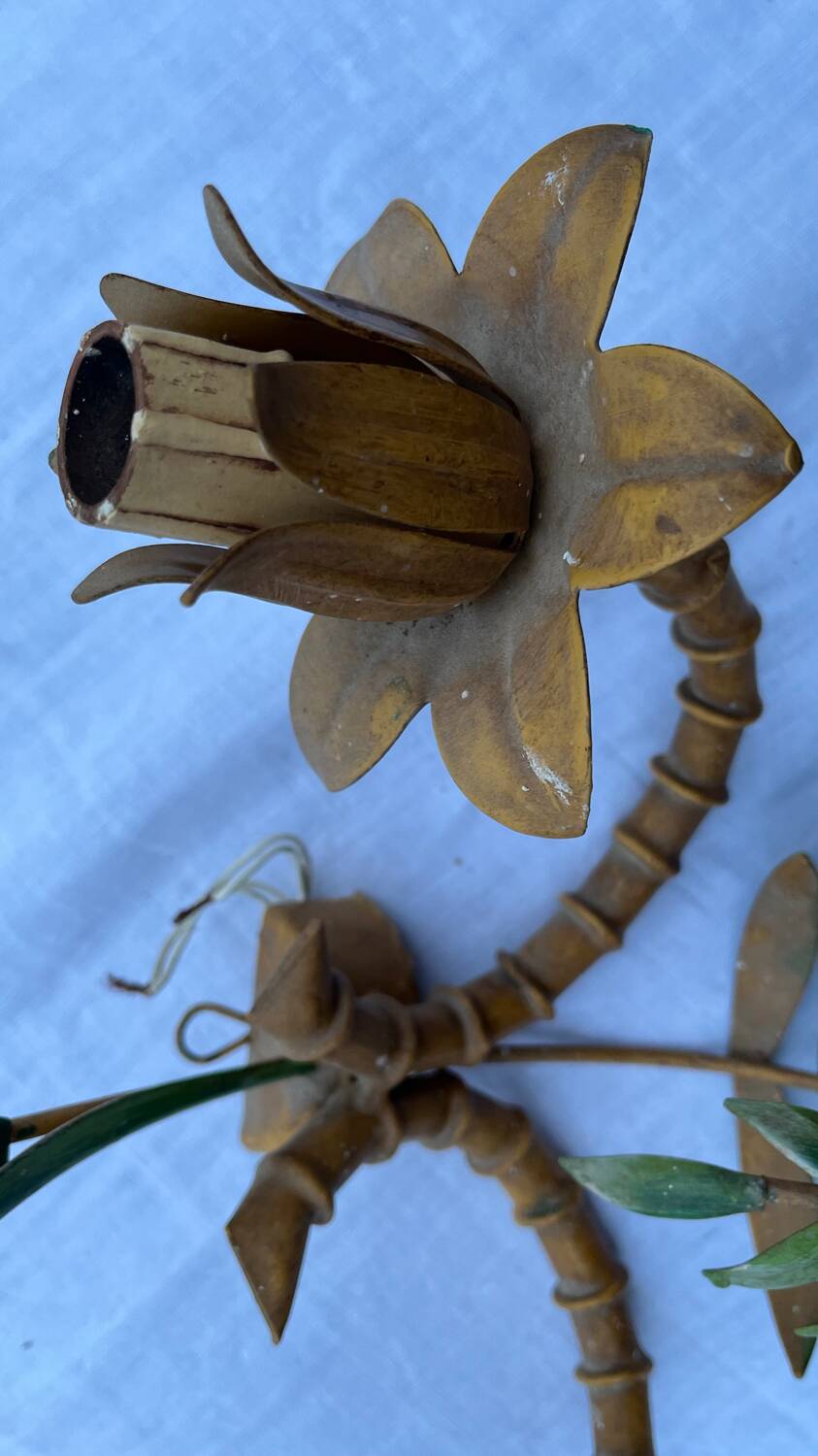 Pair of metal wall lights from the 60s/70s