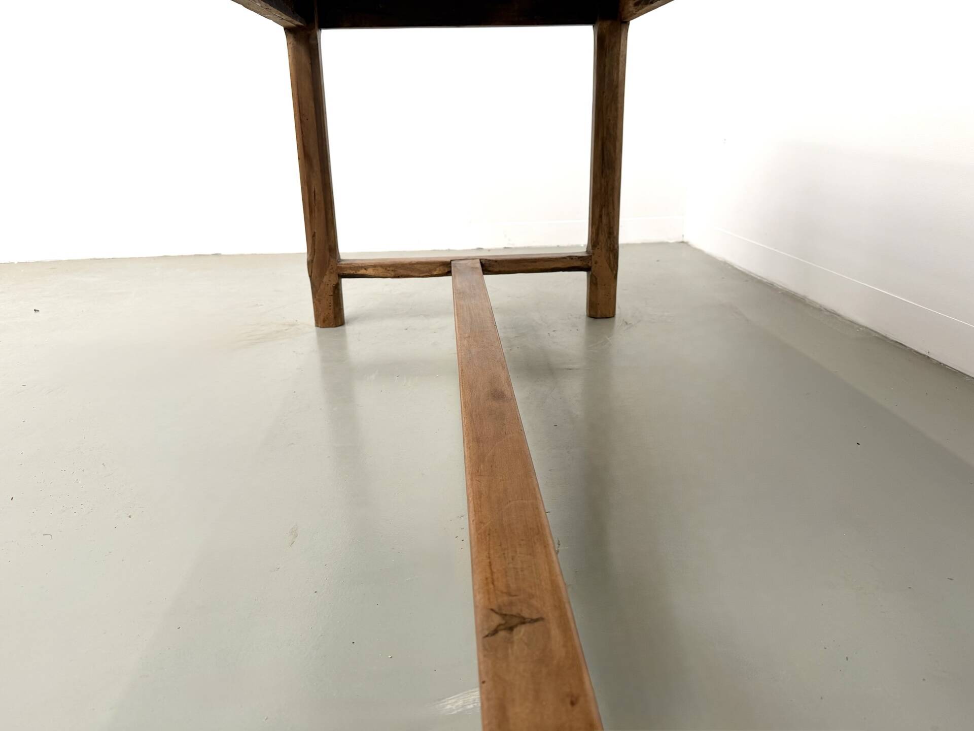 Farm table in solid cherry wood, one drawer, 1950s.