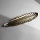 Large vintage bowl in the shape of a leaf in silver metal with gold details - Mid-Century design Italy 1970s