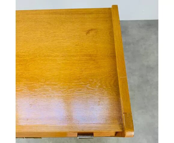 Chest of drawers chiffonnier feet compass 50s blond wood