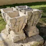 Pair of stone planters, 1930, 60x30cm
