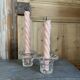 Pair of Italian glass candlesticks