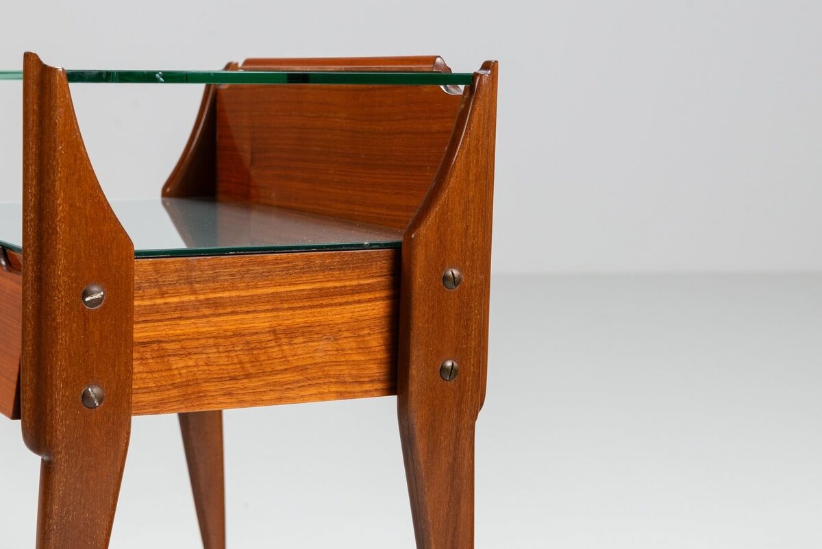 Pair of nightstands in teak La Permanente Mobili Cantù Italy 1950