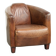 Fauteuil aviateur en cuir de vachette de couleur cognac