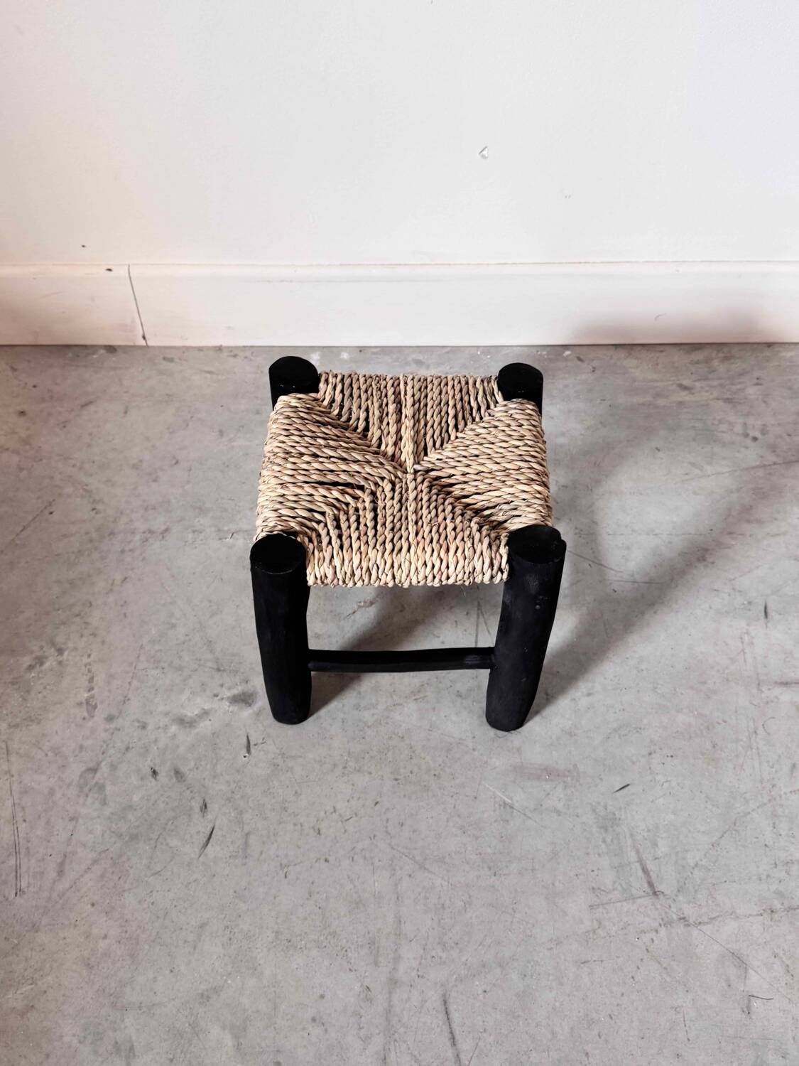 Mini black Moroccan stool