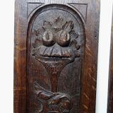 Pair of decorative wall panels in carved wood from the 19th century.