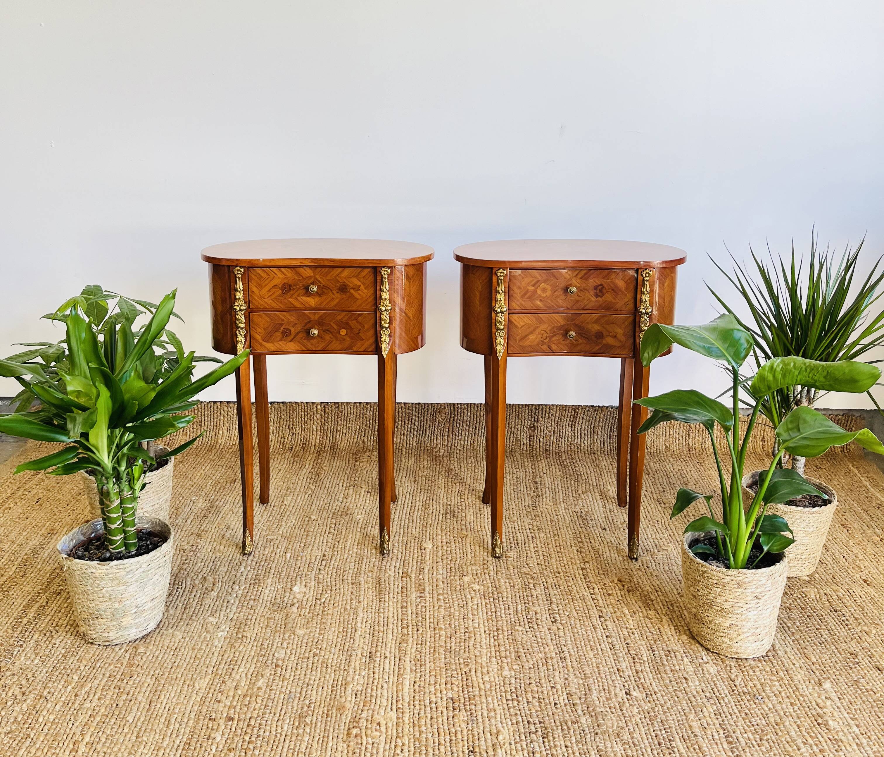 Pair of Louis XV style kidney tables