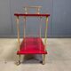 Rare Italian lacquered goatskin / parchment serving bar cart by Aldo T