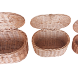 Three wicker boxes