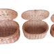 Three wicker boxes