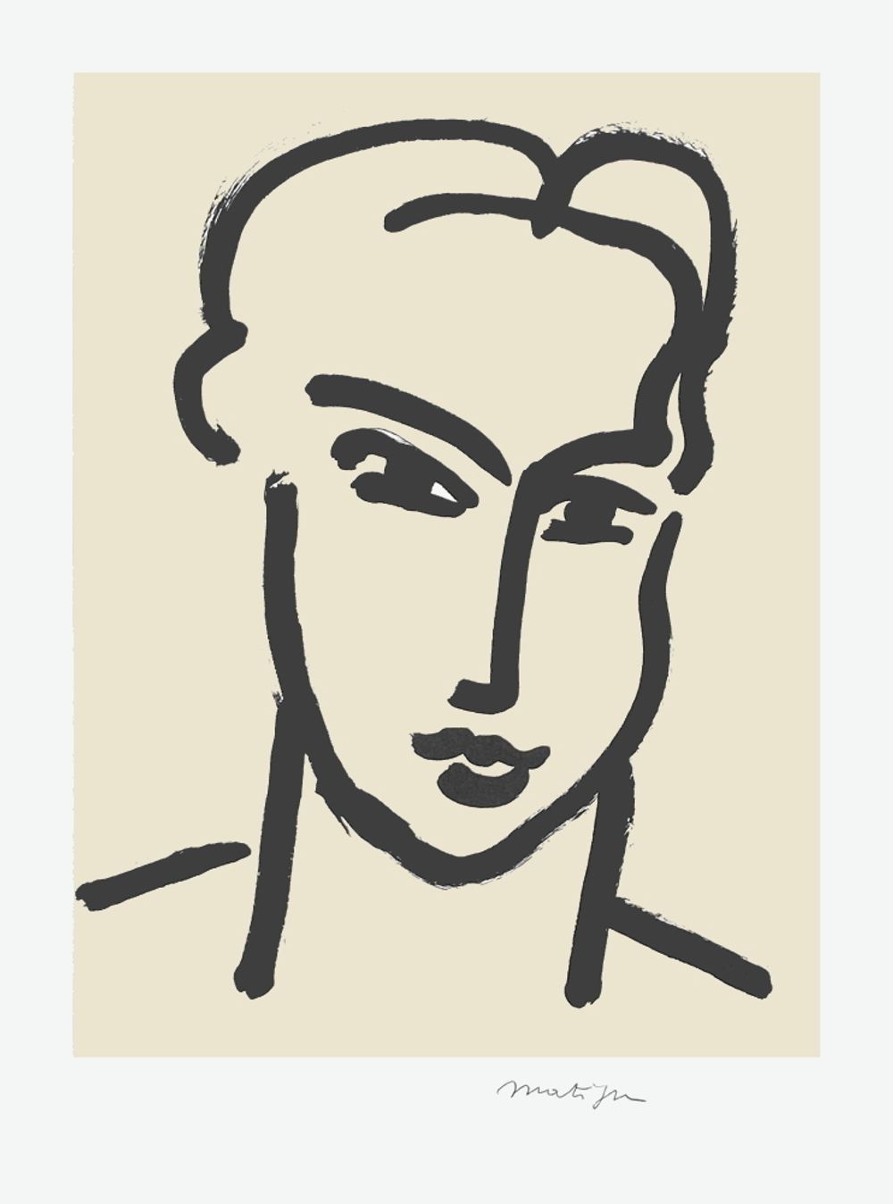 "Grande tête de katia" lithographie