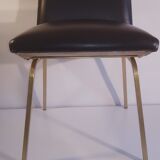 4 office chairs in vintage black skai