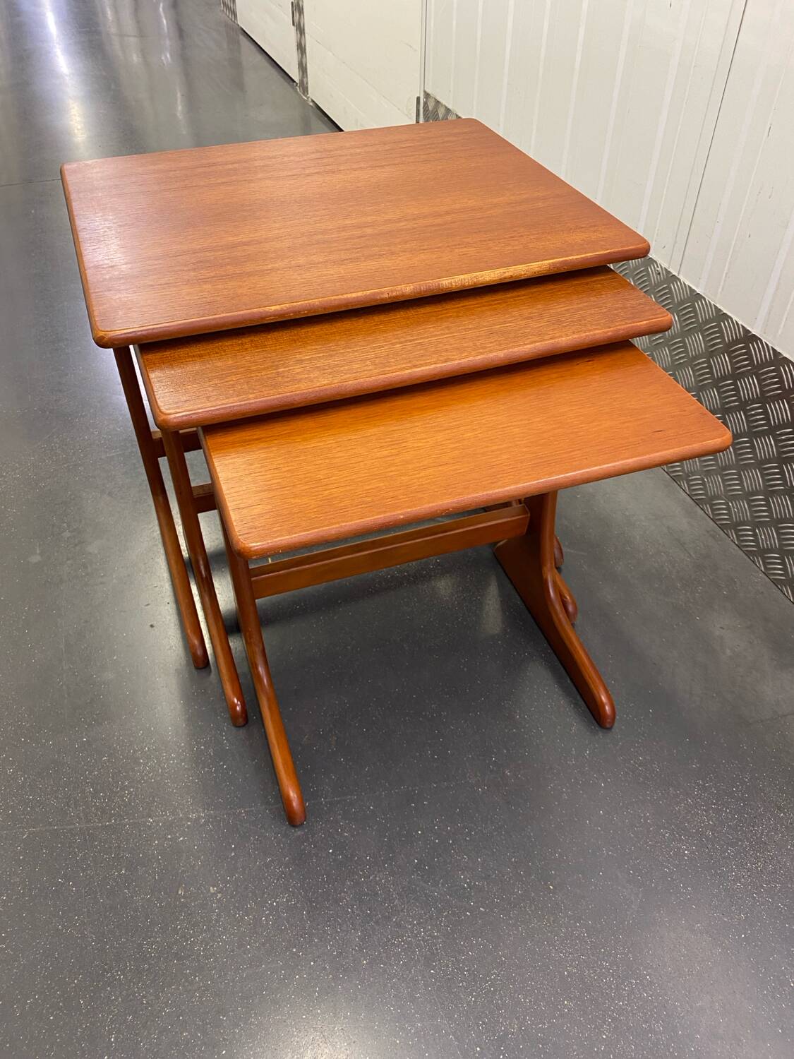 Teak nesting tables set of 3 circa 1960