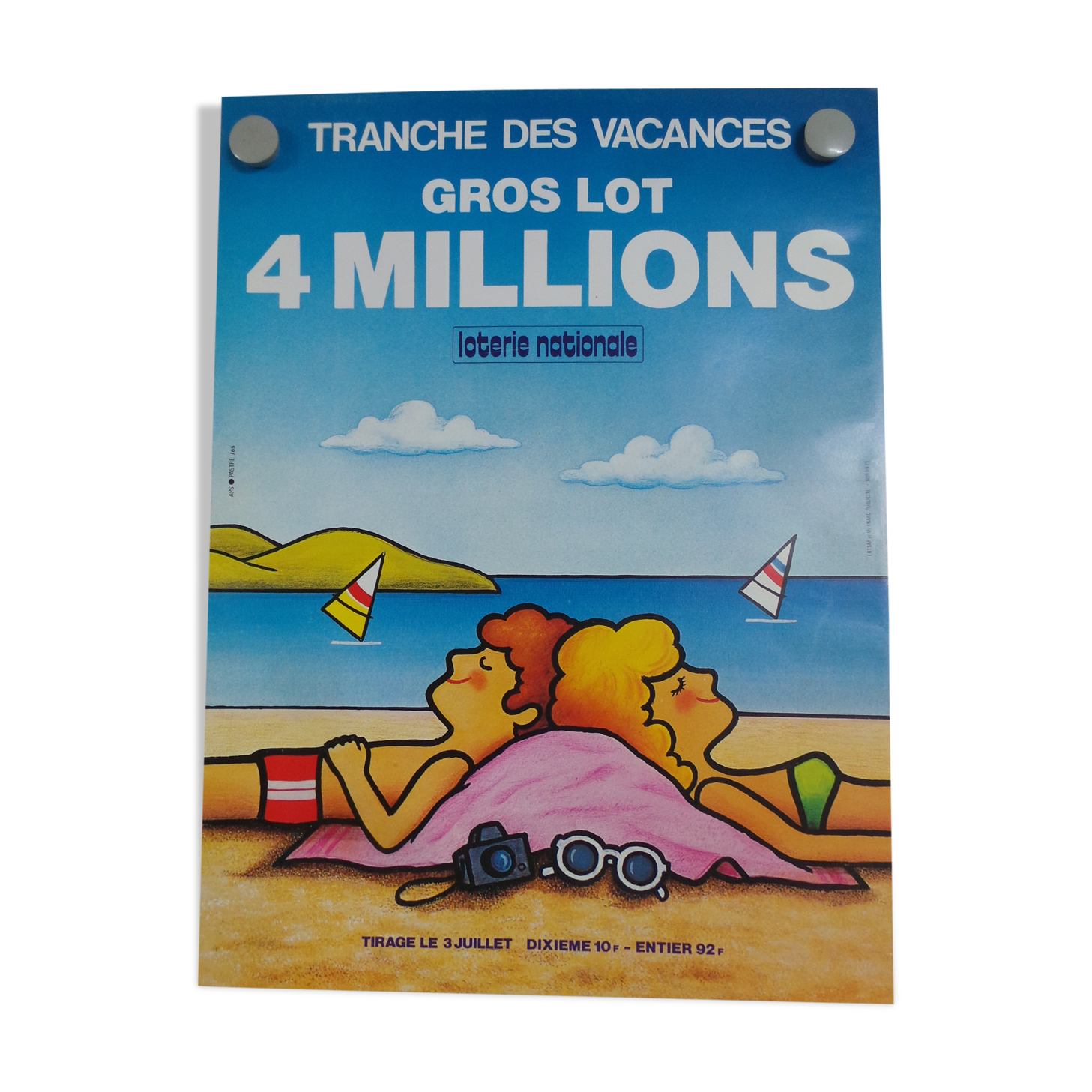 Original National Lottery Lottery Slice Holiday Jackpot 1985