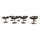 Set of 8 silver metal cups