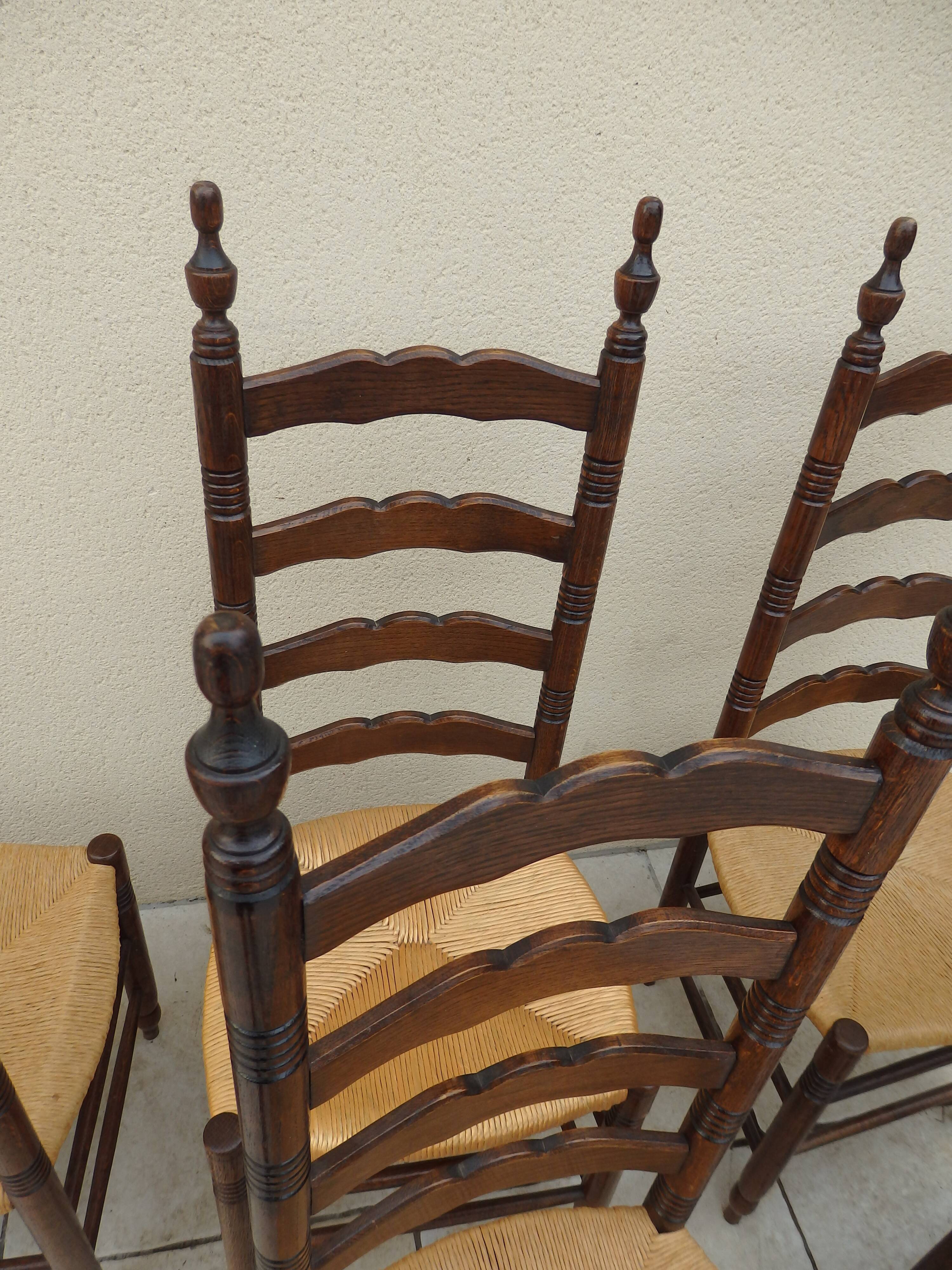 6 chairs straw and wood farmhouse old monastery