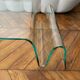 Vintage coffee table in curved corrugated tempered glass minimalist design