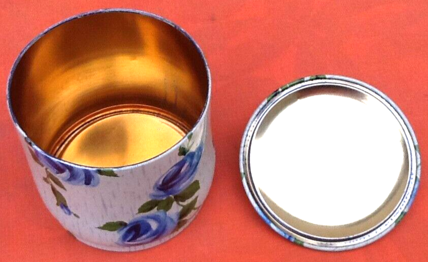 1950s Old lithographed box Blue pink décor