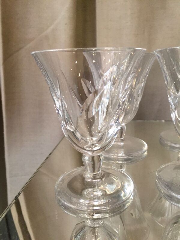 Suite de 5 verres a vin rouge modele jersey cristal de st louis