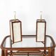 Paire de lampes en os et rotin