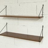 1960s string shelf 2 shelves with 4 triangular shelves