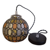 Globe suspension with stained glass effect, superb play of light