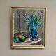 Original Swedish Oil on Canvas - 'Tulips' by Knut Lindström - Signed - Dated 1966 - Framed
