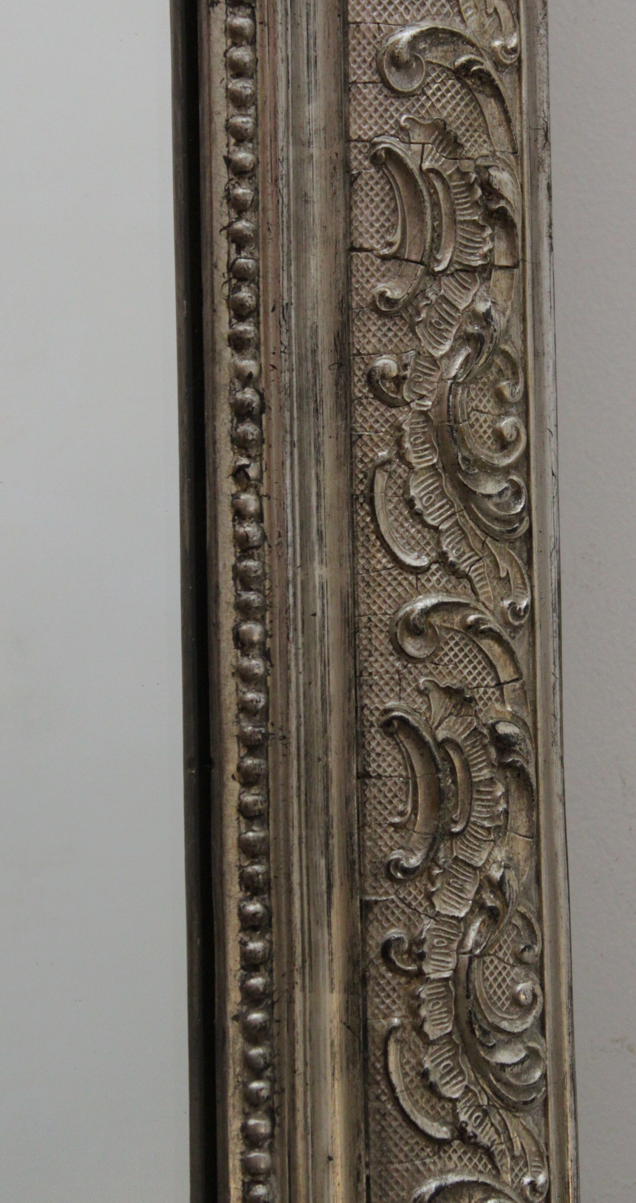 Antique silver mirror 62x82cm