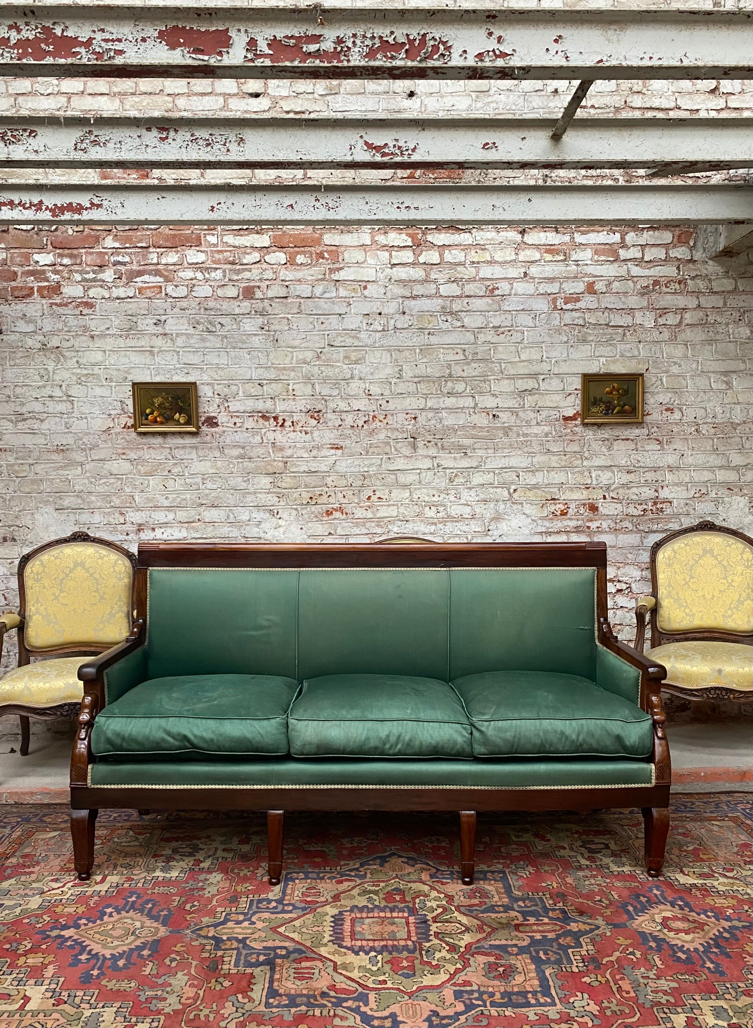 Mahogany bench in empire style xix th century