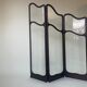 Art nouveau mahogany and glass concertina screen