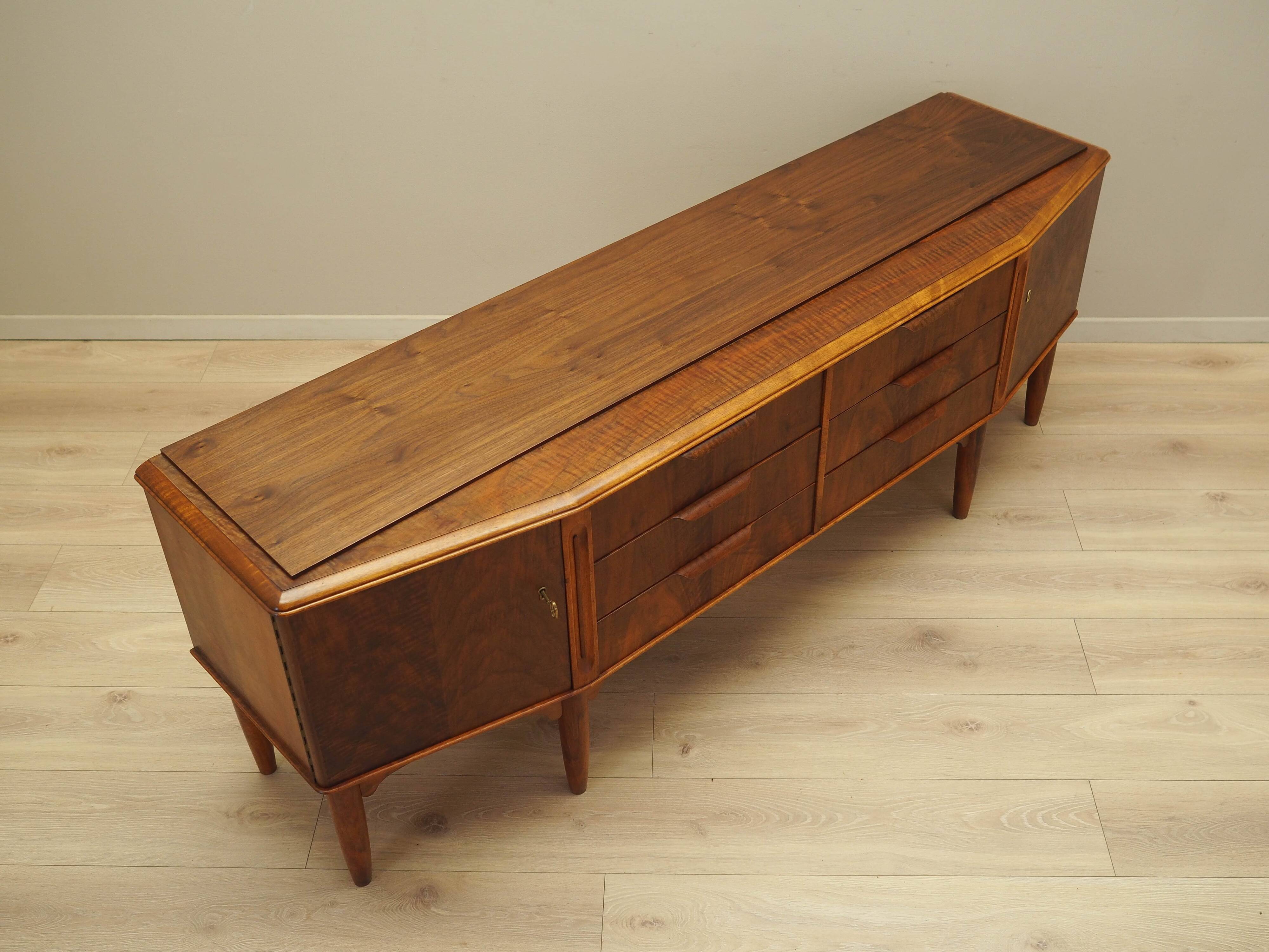 Walnut sideboard, Danish design, 1960s, manufactured in Denmark
