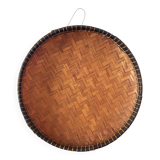 Bamboo and leather fruit basket