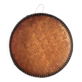 Bamboo and leather fruit basket