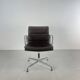 Eames brown leather EA 208 Soft Pad Group chair made by Vitra for Herman Miller