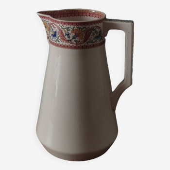 Old large earthenware toilet pitcher from SARREGUEMINES Utzschneider & Cie model “Tehran”