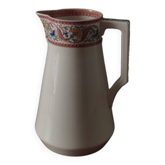 Old large earthenware toilet pitcher from SARREGUEMINES Utzschneider & Cie model “Tehran”