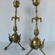 Pair of neoclassical style candlesticks in gilded bronze in the taste of Barbedienne