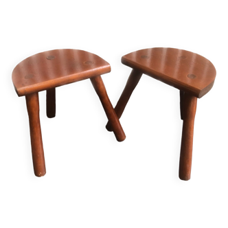 Milking or cowherd stools firm wood