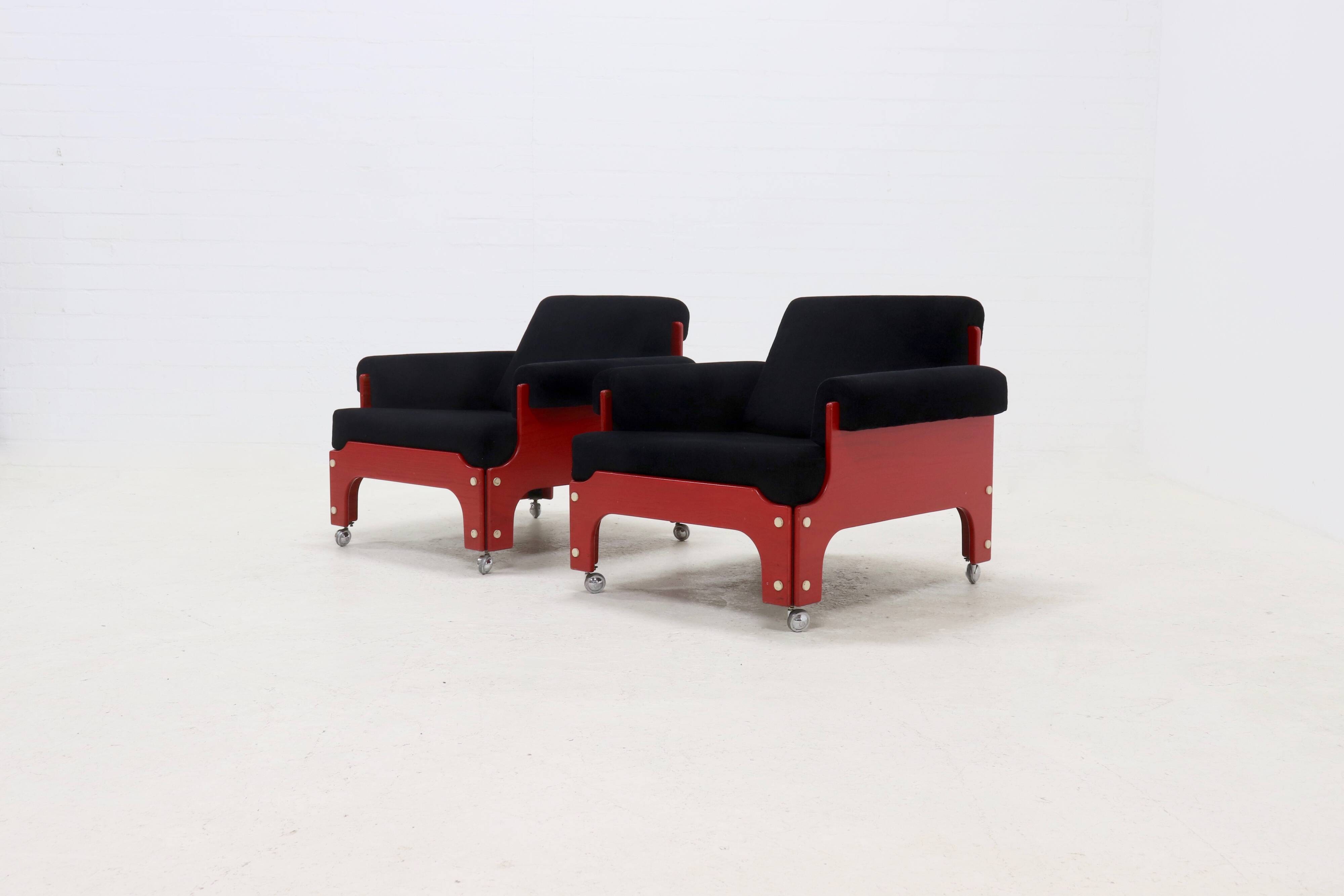 Rare Set of 2 ‘t Spectrum ‘SZ85’ Lounge Chairs by Jan Pieter Berghoef 1960s