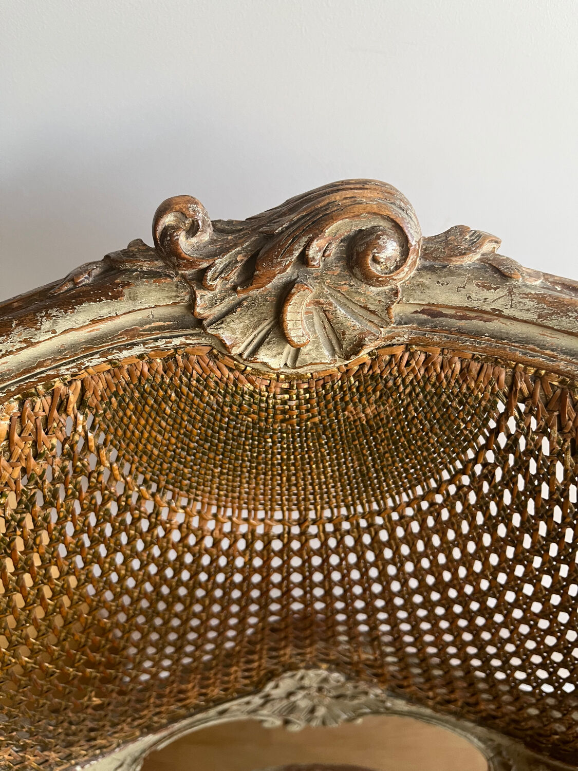 2 caned chairs in Louis XV Regency style