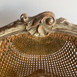 2 caned chairs in Louis XV Regency style